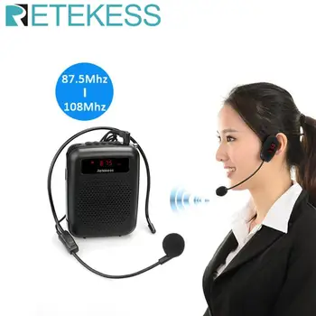 RETEKESS PR16R Megafon Przenośny wzmacniacz głosu Nauczyciel mikrofon głośnik 12 W FM nagrywanie z odtwarzacza Mp3 FM radio recorder