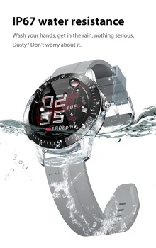 Inteligentny zegarek kobiety mężczyźni wodoodporny IP67 monitorowanie rytmu serca Bluetooth dla Android IOS 30 dni roboczych fitness bransoletka Smartwatch