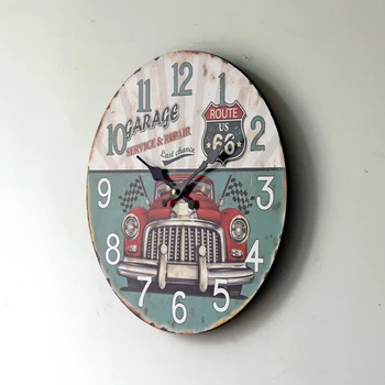 35 cm duży Vintage oszczędny, nowoczesny projekt 3d drewniany zegar ścienny okrągły domowy projekt chiński