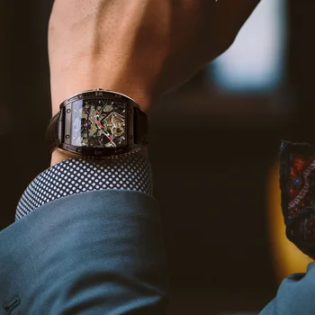 GUANQIN 2020 nowe męskie zegarki automatyczne mechaniczne biznesowe zegarek męski szkielet kwadratowe zegarki męskie zegarki Relogio Masculino