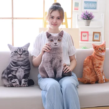 Modelowanie plusz kot poduszka jest miękka miękka, realistyczna poduszka zwierząt sofa wystrój kreskówka pluszowe zabawki dla dzieci kid Kawaii prezent