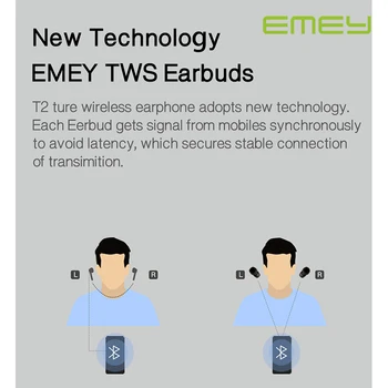 EMEY TWS Bezprzewodowe słuchawki Bluetooth Power Bank stereo sportowe słuchawki redukcja szumów głośnomówiący słuchawki