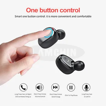 TWS Wireless Bluetooth 5.0 słuchawki Bluetooth, słuchawki z diodowym wyświetlaczem cyfrowym Power bank zestaw słuchawkowy 8D stereo słuchawki bezprzewodowe