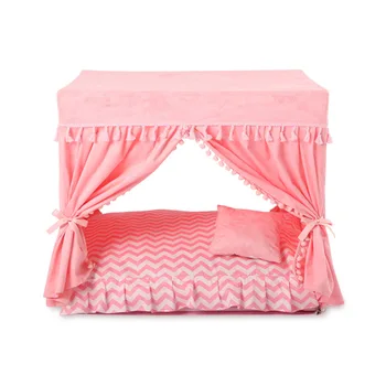 Luksusowy pies szczeniąt psów domek różowa piękna księżniczka łóżko dla zwierząt domowych wysokiej jakości pędzelek projekt kot chihuahua Йоркширская łóżko szkółka akcesoria